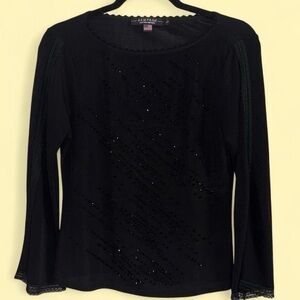 Rampage Elegant Black Long Sleeve Tee